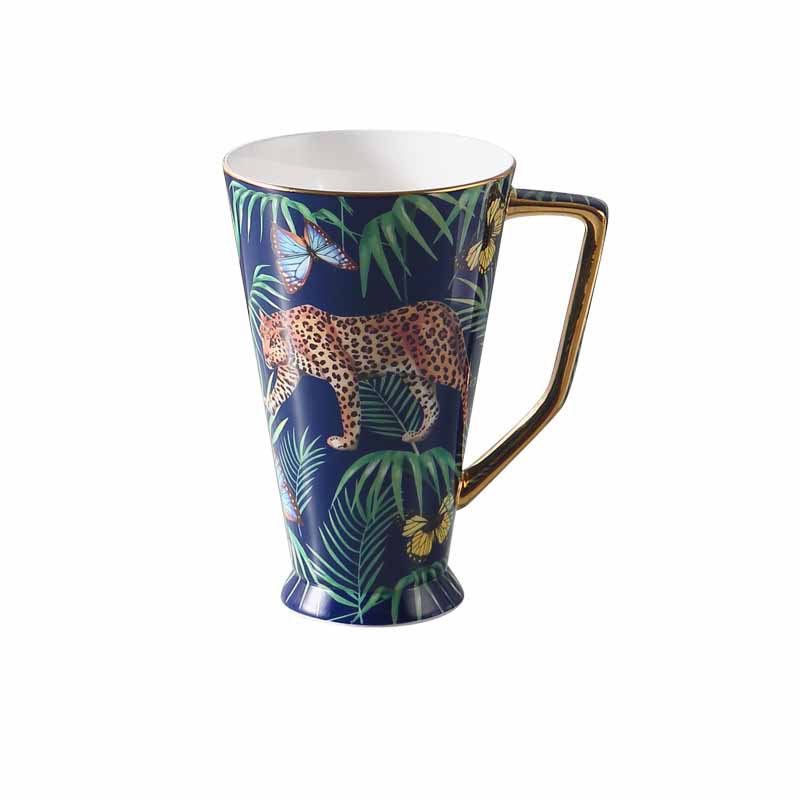 Cheetah Jungle Bone China Coffee Mug & Tea Set