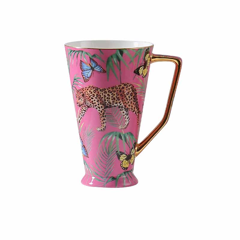 Cheetah Jungle Bone China Coffee Mug & Tea Set