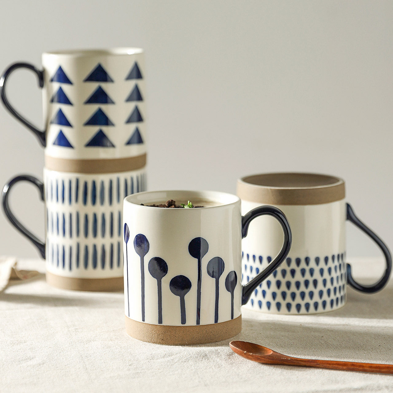 Scandinavian Hand-Painted Ceramic Mug