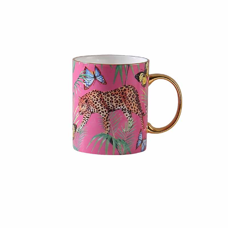 Cheetah Jungle Bone China Coffee Mug & Tea Set